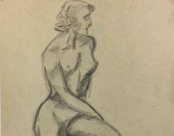 Nudes Original Art - Nude, G. Tanalias, c.1950
