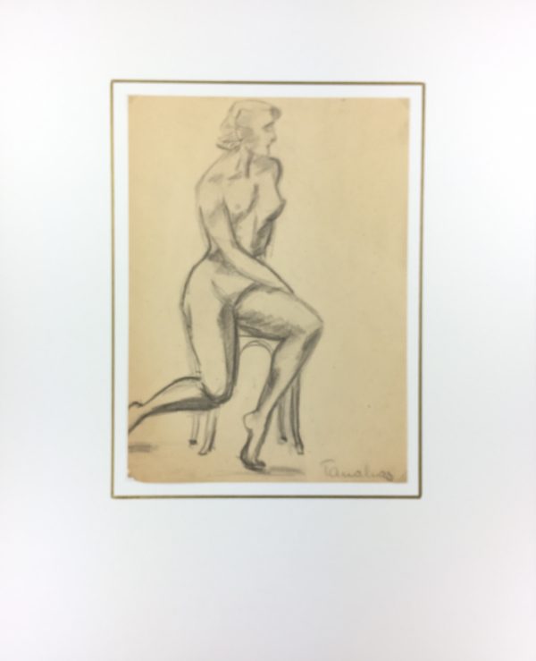Nudes Original Art - Nude, G. Tanalias, c.1950