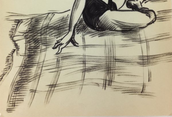 Nudes Original Art - Seated Nude, French, c.1980