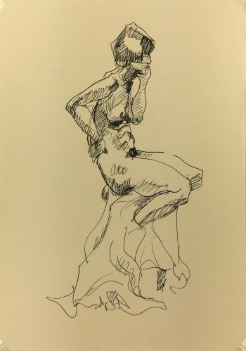 Nudes Original Art - Seated Nude, H. Treville, 1990s