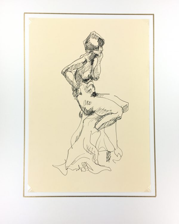 Nudes Original Art - Seated Nude, H. Treville, 1990s