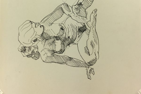 Nudes Original Art - Seated Nude, H. Treville, 1990s