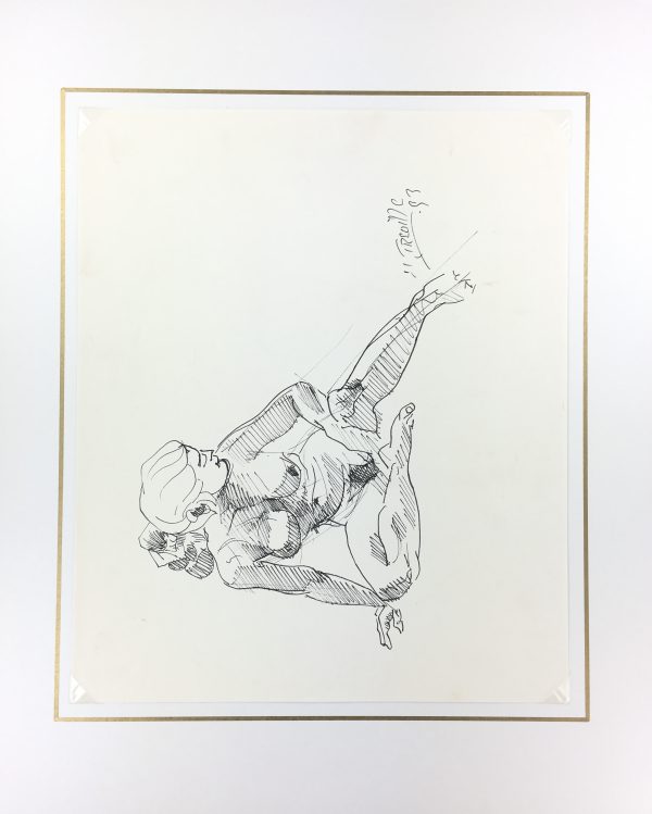 Nudes Original Art - Seated Nude, H. Treville, 1990s