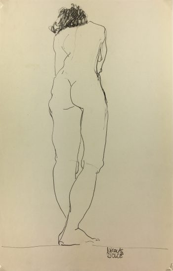 Nudes Original Art - Female Nude, N. Dolce, c.1960