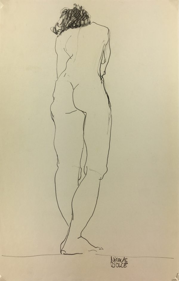 Nudes Original Art - Female Nude, N. Dolce, c.1960