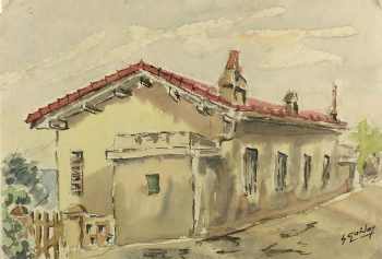 Provence, France Original Art - The Village, S. Gaidon, c.1950