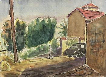 Provence, France Original Art - The Village, S. Gaidon, 1955