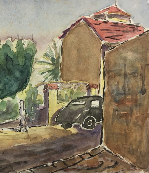 Provence, France Original Art - The Village, S. Gaidon, 1955