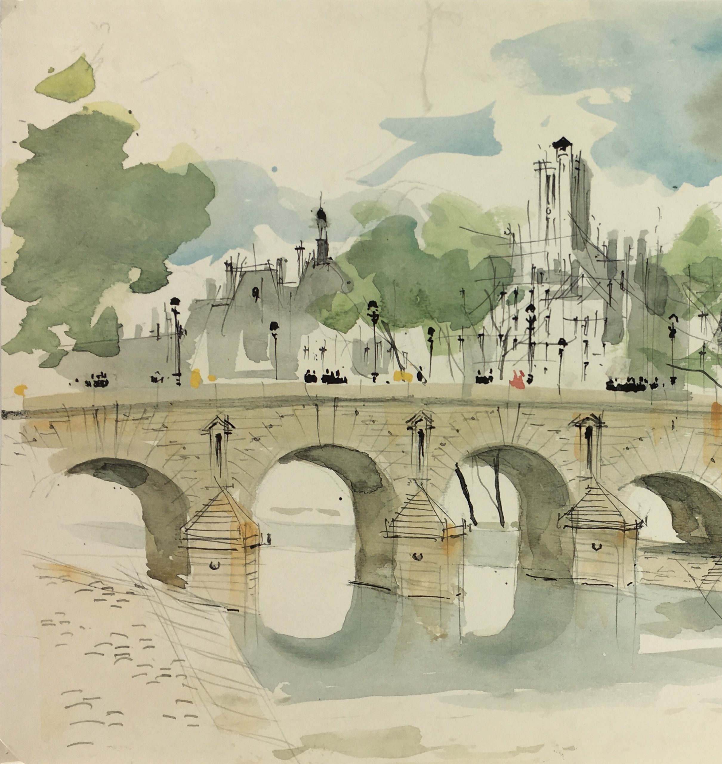 水彩画　PIERRE PAGES 　フランス 水彩画 PIERRE PAGES フランス Pierre Pages Paintings