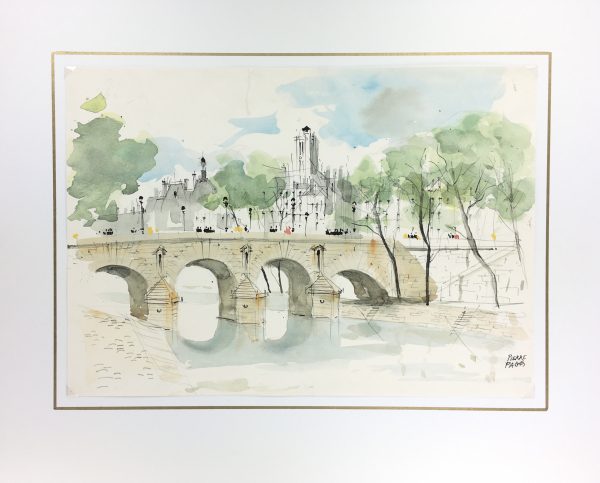 Paris, France Original Art - Pont Marie, Pierre Pages, 1990s
