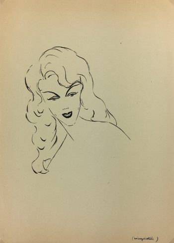 Portraits Original Art - La Sourire, French, c. 1950