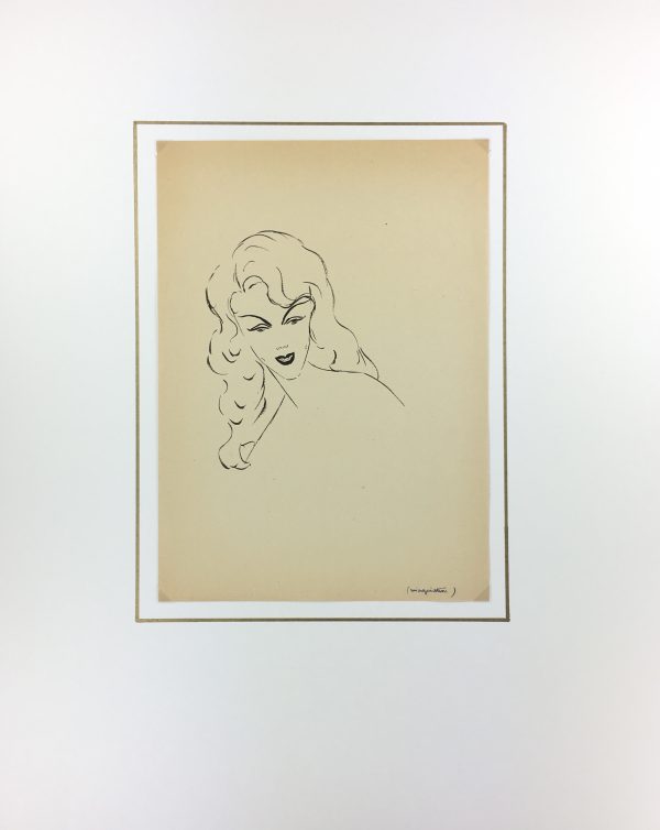 Portraits Original Art - La Sourire, French, c. 1950