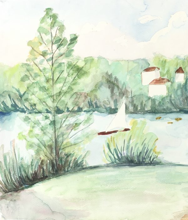 Rivers Original Art - Quiet Sail, A.C., c. 1950