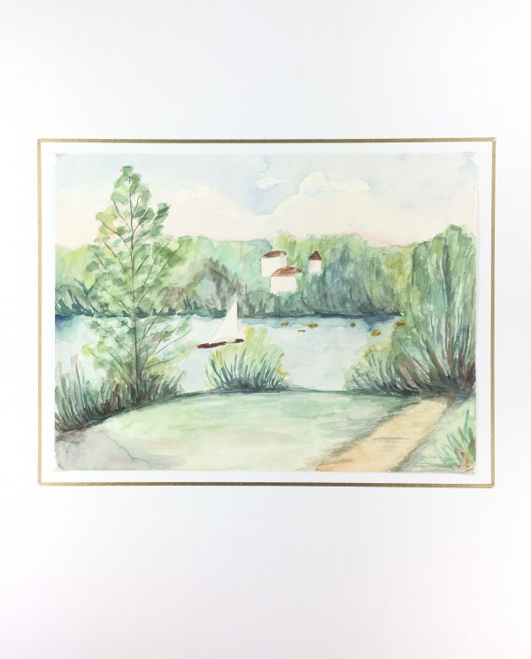 Rivers Original Art - Quiet Sail, A.C., c. 1950
