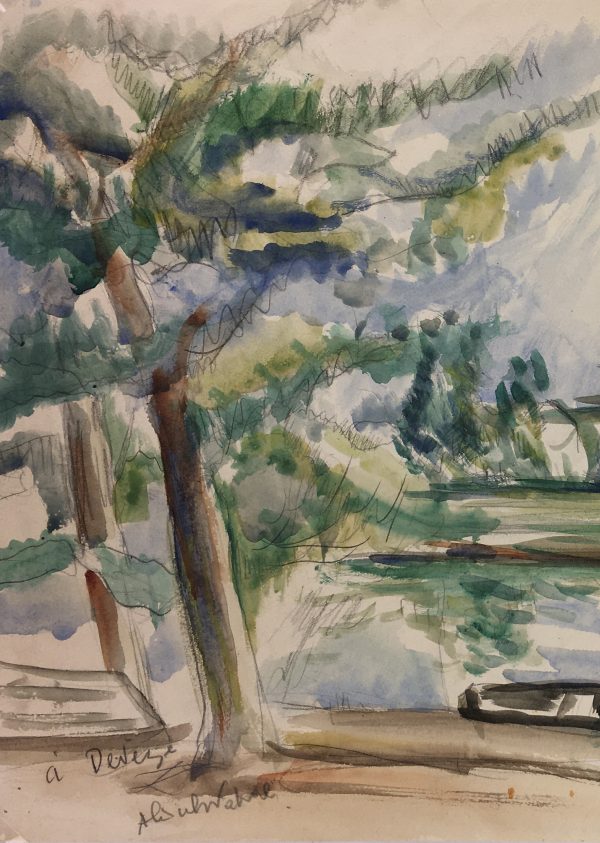 Rivers Original Art - Devèze, FR, Signed, French, c. 1950