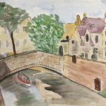 Rivers Original Art - On the River, French, c. 1950