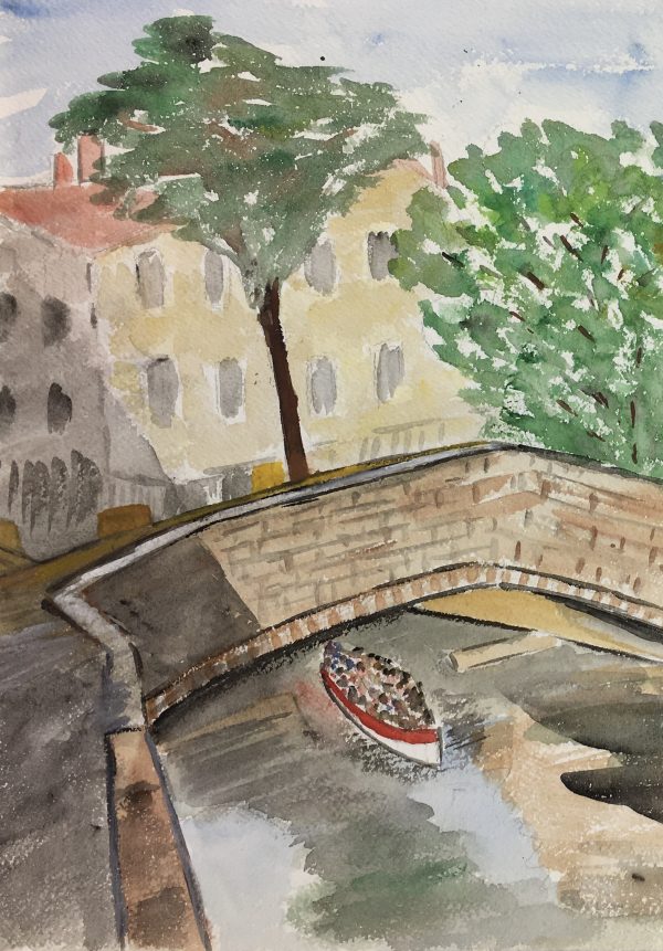Rivers Original Art - On the River, French, c. 1950