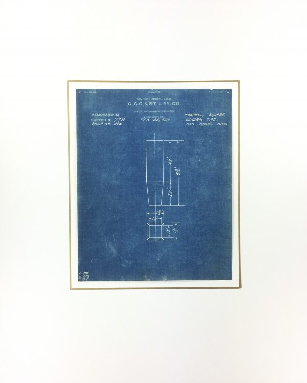 Technical Drawing Original Art - Blueprint, New York Central Rail, 1924
