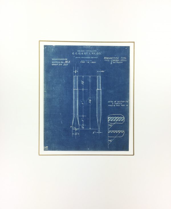 Technical Drawing Original Art - Blueprint, New York Central Rail, 1924