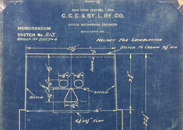Technical Drawing Original Art - Blueprint, New York Central Rail, 1924