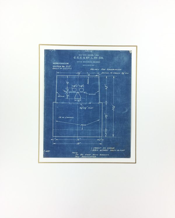 Technical Drawing Original Art - Blueprint, New York Central Rail, 1924