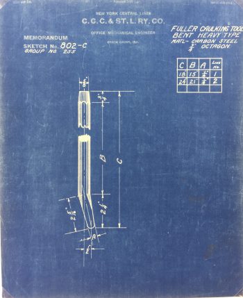 Technical Drawing Original Art - Blueprint, New York Central Rail, 1924