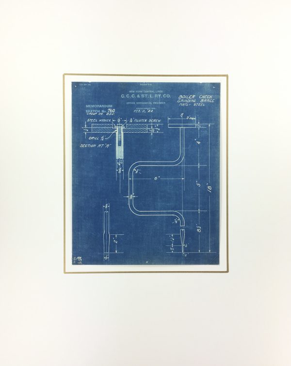 Technical Drawing Original Art - Blueprint, New York Central Rail, 1924