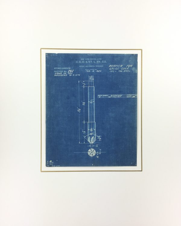 Technical Drawing Original Art - Blueprint, New York Central Rail, 1924