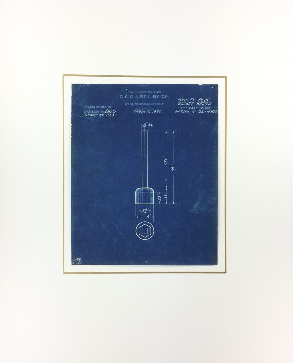 Technical Drawing Original Art - Blueprint, New York Central Rail, 1924