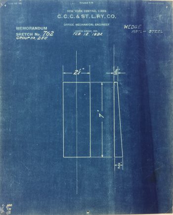 Technical Drawing Original Art - Blueprint, New York Central Rail, 1924