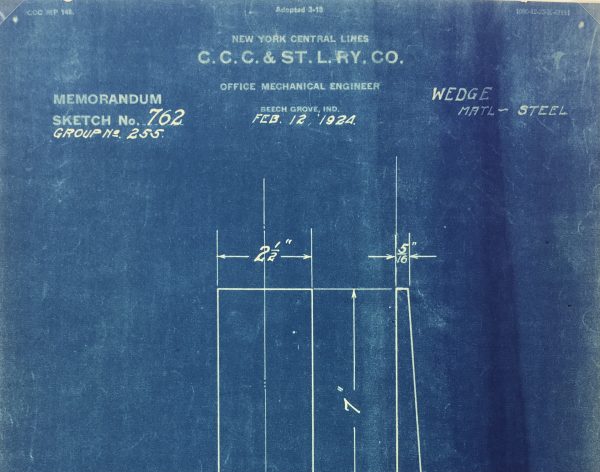 Technical Drawing Original Art - Blueprint, New York Central Rail, 1924