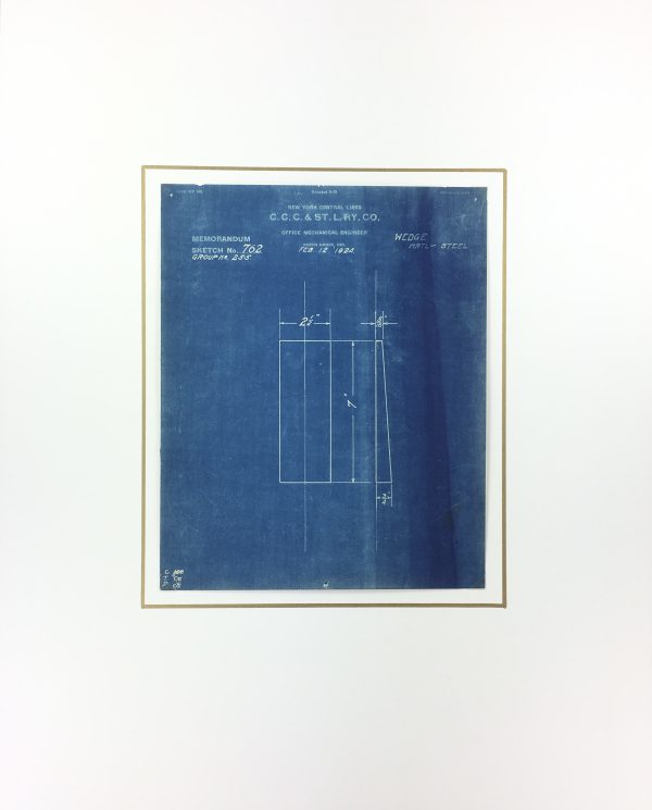 Technical Drawing Original Art - Blueprint, New York Central Rail, 1924