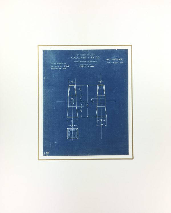 Technical Drawing Original Art - Blueprint, New York Central Rail, 1924