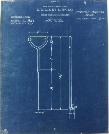 Technical Drawing Original Art - Blueprint, New York Central Rail, 1924