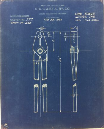 Technical Drawing Original Art - Blueprint, New York Central Rail, 1924
