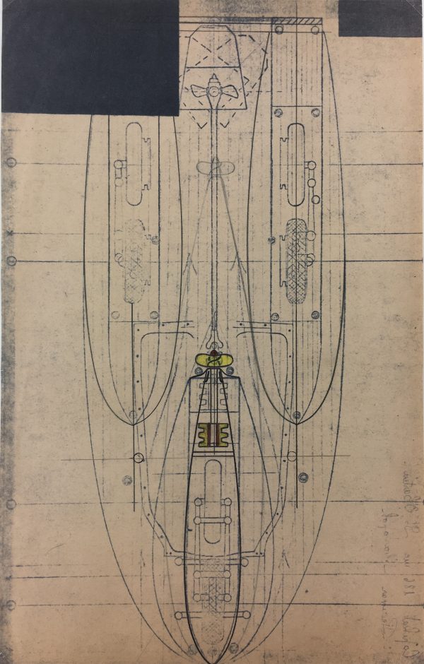 Technical Drawing Original Art - Hydroplane, Desing, 1965