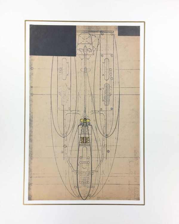 Technical Drawing Original Art - Hydroplane, Desing, 1965