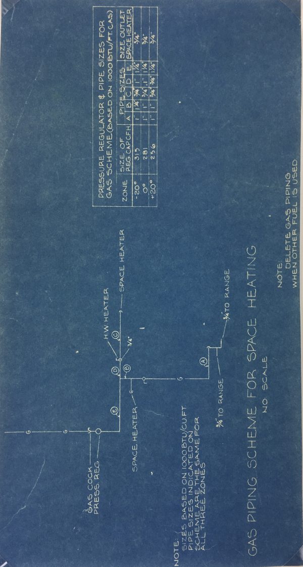 Technical Drawing Original Art - Living Quarters, USACE, 1950