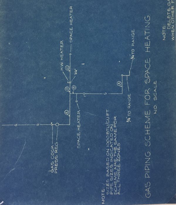 Technical Drawing Original Art - Living Quarters, USACE, 1950
