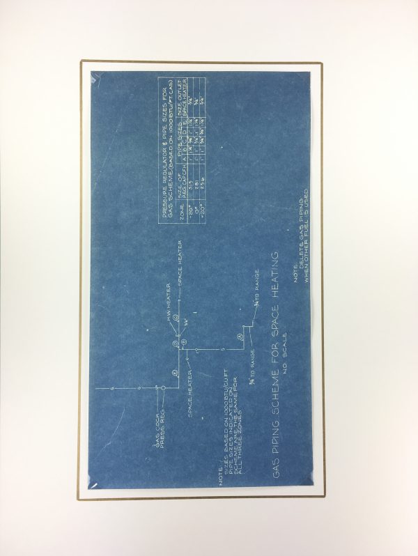 Technical Drawing Original Art - Living Quarters, USACE, 1950