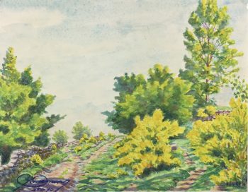 Trees Original Art - Landscape, Guerney, 1970