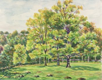 Trees Original Art - Landscape, Guerney, 1967