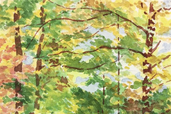 Trees Original Art - Forest Path, E. Jouan, 1977