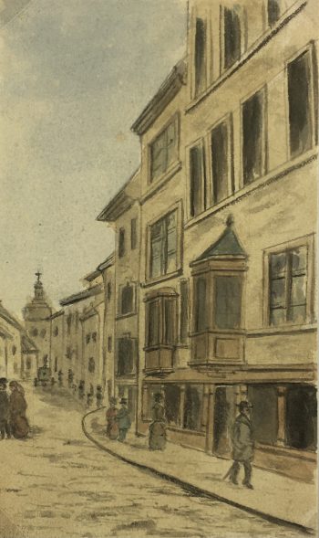 Towns Original Art - Town Center, French, c. 1910