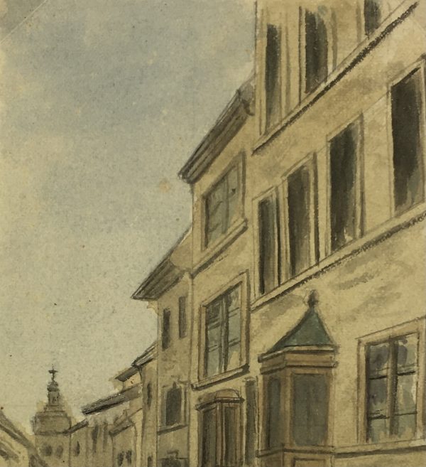 Towns Original Art - Town Center, French, c. 1910
