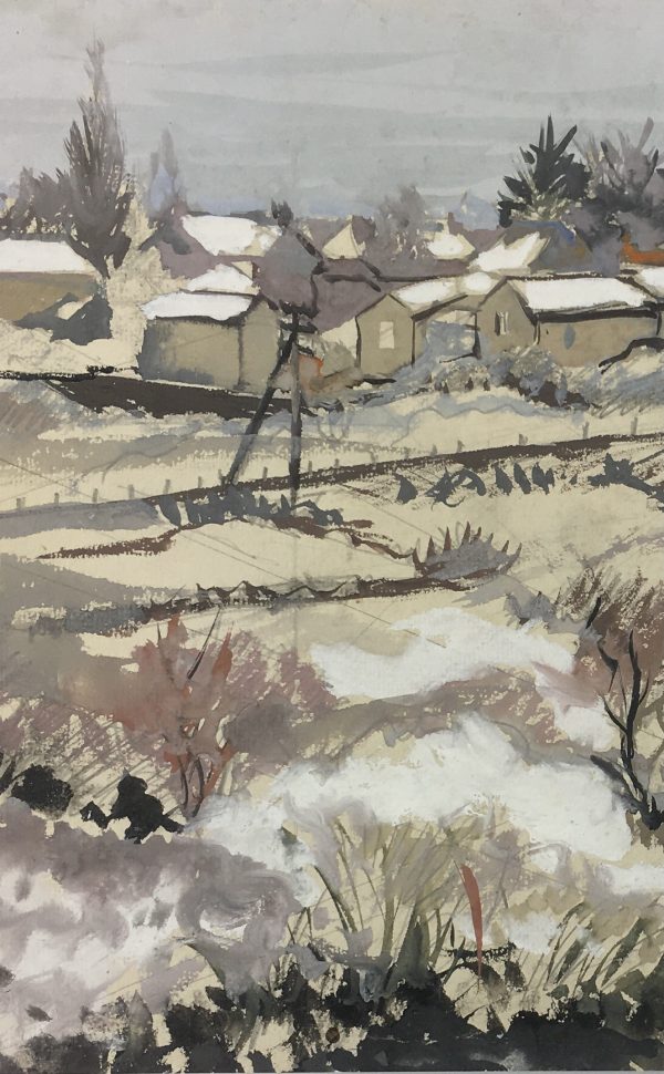 Winter Original Art - Town in Winter, Y.B. Lehoux, c. 1950