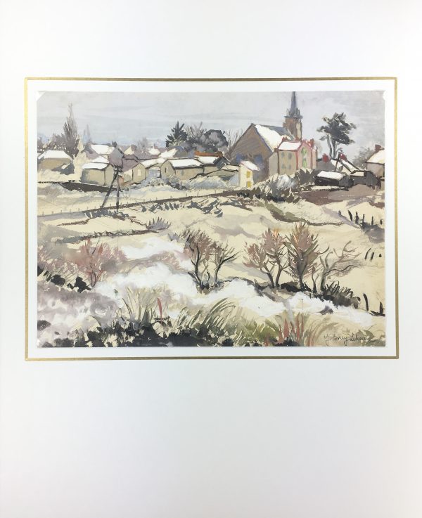 Winter Original Art - Town in Winter, Y.B. Lehoux, c. 1950
