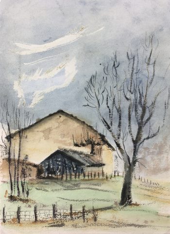 Winter Original Art - Winter Contrast, French, c. 1960