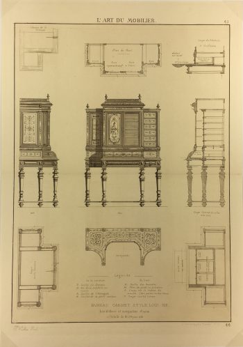 Architecture Print - Furniture Styles, French: J. Verchere, 1873