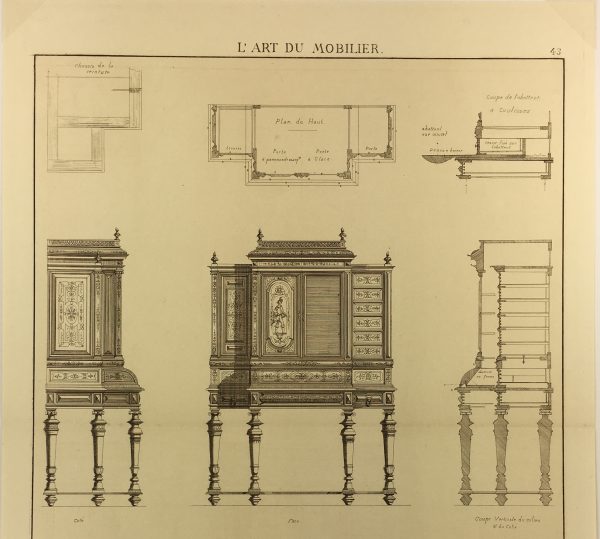 Architecture Print - Furniture Styles, French: J. Verchere, 1873